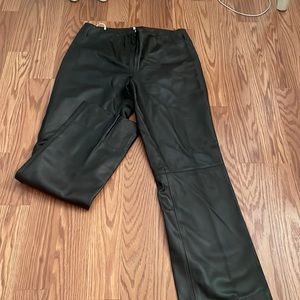 Max studio chocolate brown leather pants, size 6.